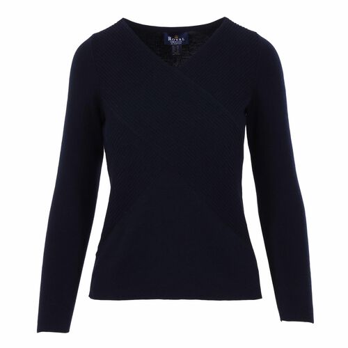 Royal Merino Long Sleeve Vee Neck Crossover Jumper